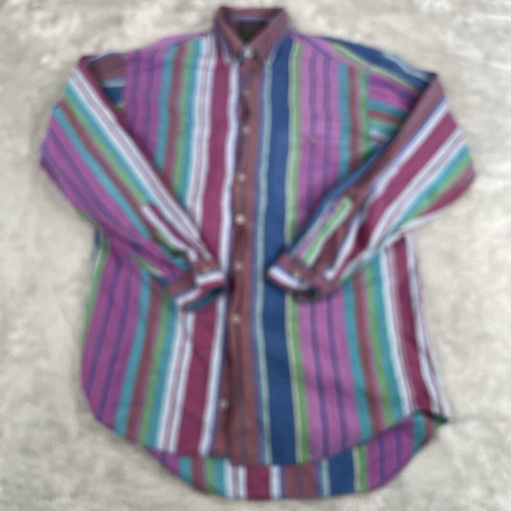 Colours‎ by Alexander Julian Striped Multicolor Cotton Button-Down Shirt Size S
